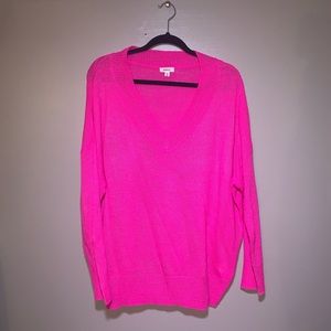 Hot Pink Vneck Sweater